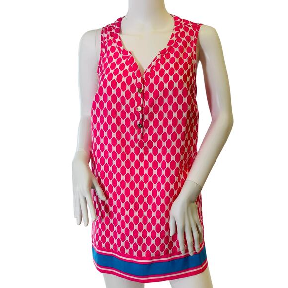 Mud Pie Lizzie Sleeveless Tunic/Minidress, Hot pink, Ladies Medium, NWT - Picture 1 of 4